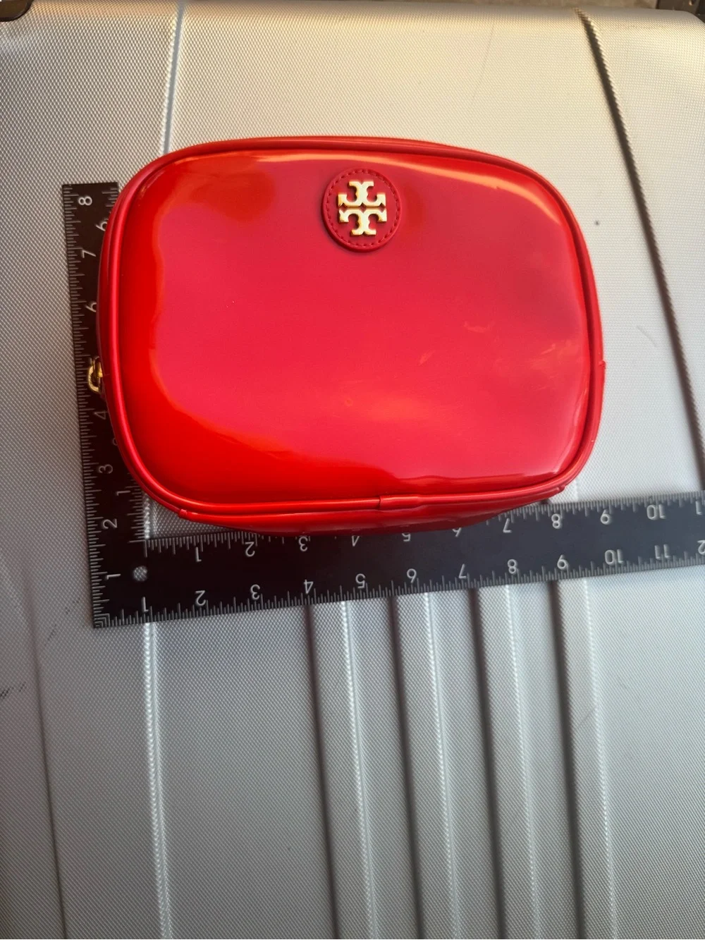 Tory Burch Red Patent Cosmetic Pouch